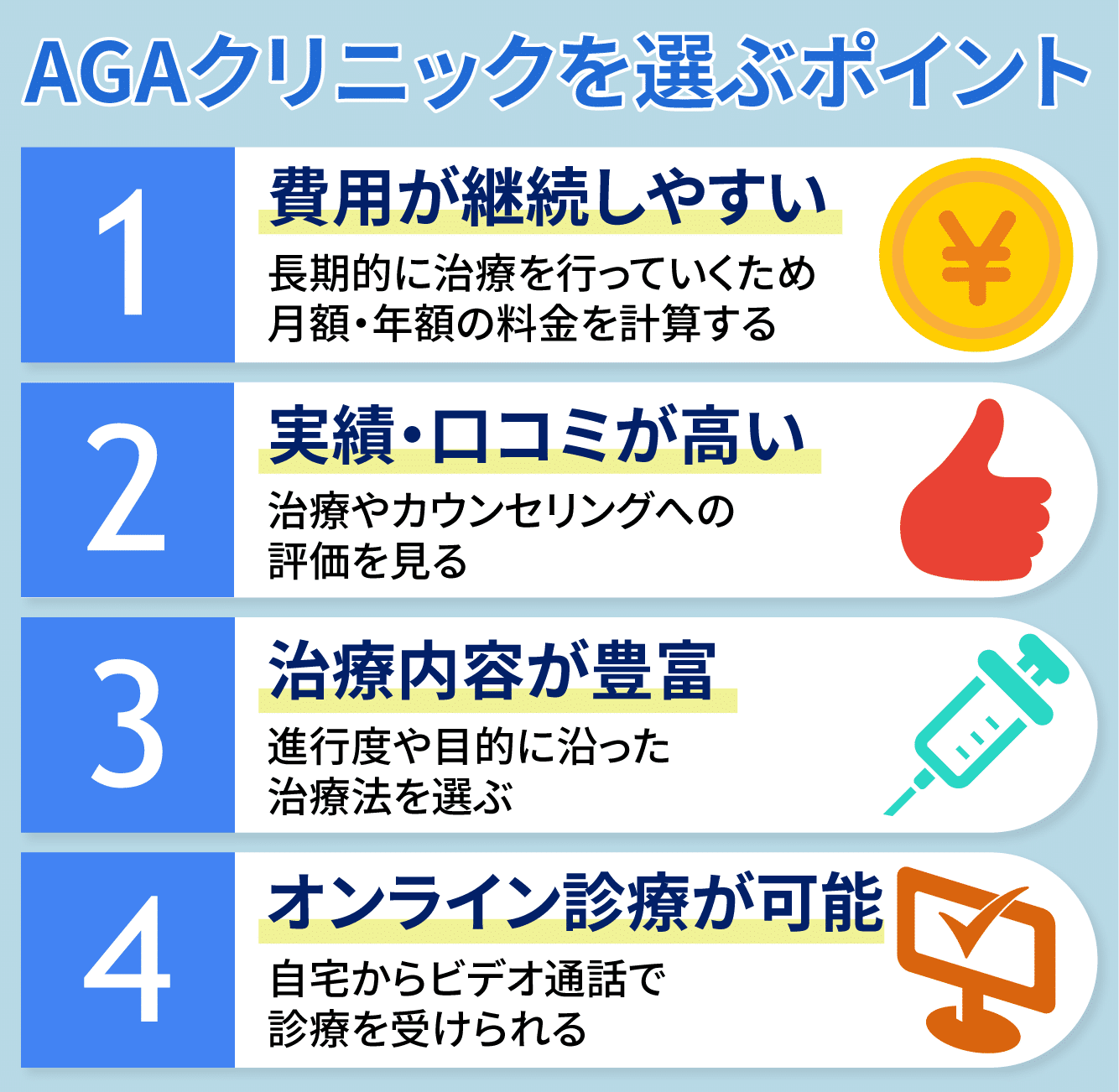 AGAクリニックを選ぶときのポイント