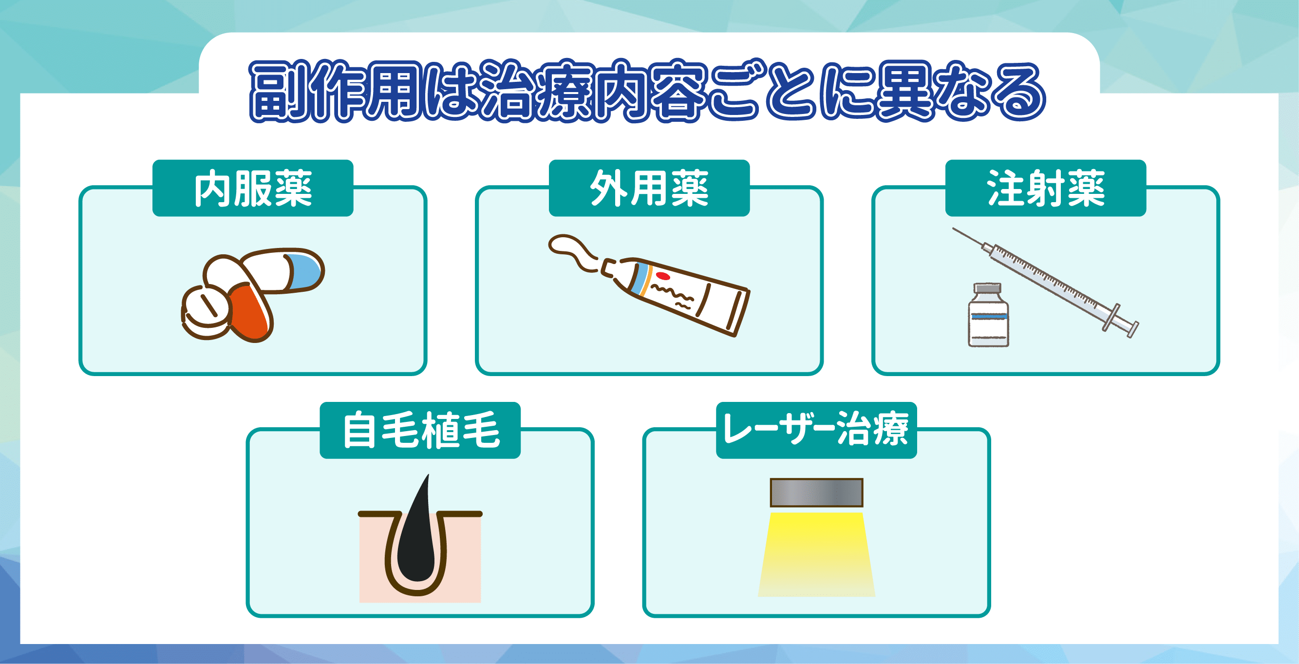 AGA治療の副作用は薬によって異なる