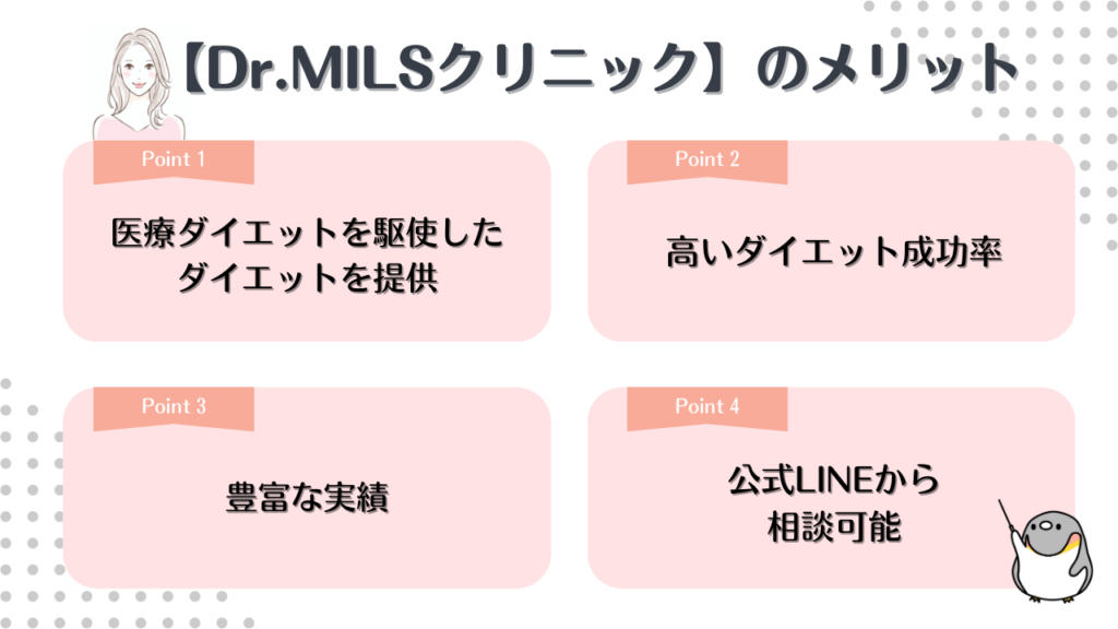 【Dr.MILSクリニック】の4つのメリット